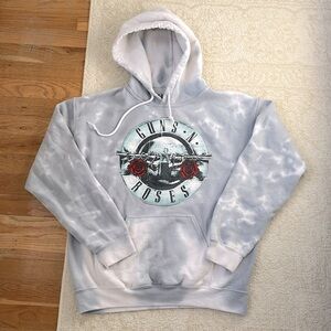GUNS•N•ROSES Gray Tie-Dye Hoodie Sweatshirt - Size MEDIUM